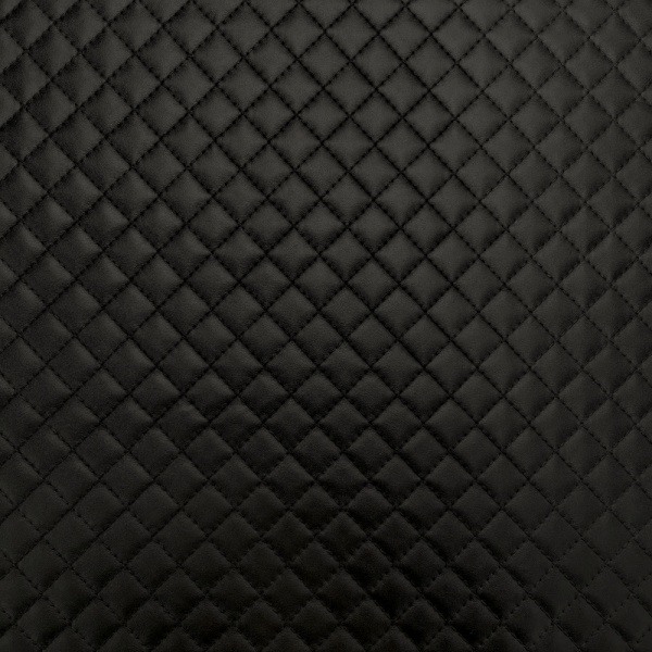 Embossed Diamond Leatherette Black